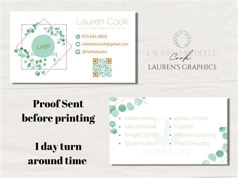 wellness coach business cards.